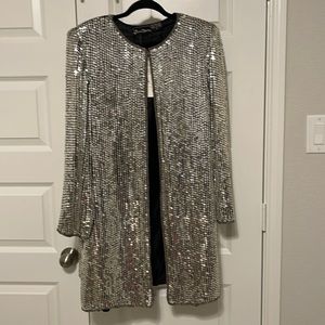 Vintage Silver Sequin coat/decorative, Size 4-6